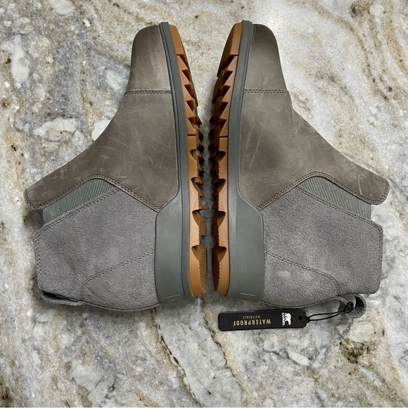 NWT Sorel Evie Pull-On Waterproof Bootie in Quarry/Gum2 Size 8.5 - Picture 5 of 11